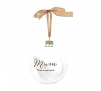Memorial Glass Bauble with Feather Christmas Tree Decoration 70mm - Mum