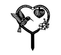 Memorial Grave Markers Garden Decorations For Loss Of Family Your Wings Were Ready But Our Hearts Were Not Personalized Photo Grave Memorial Metal Stakes Customized Outdoor Sympathy Decor