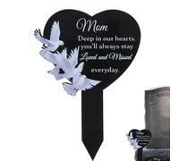 Memorial Grave Markers - Heart Shaped Memorial Plaques on Weatherproof Cemetery Stakes | Waterproof Memorial Sticks for Garden, Graveside, Funeral Place, Family & Friends, Siehe Beschreibung, Iron