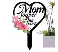 Memorial Grave Markers, Sympathy 2D Acrylic Stake for Cemetery | Elegant Memorial Grave Markers for Cemetery, Heart and Crossing Shape for Outdoors