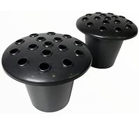 Memorial Grave Vase Inserts (Set of 2) - Sturdy Grave Flower Pots - Graveside Flower Holders for Cemetery - Flower Pots for Graveside - Gravestone, Grave Flower Holders (Black)