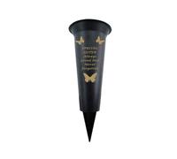 Memorial Grave Vases Ornaments Plastic Flower Holders - Butterfly Spike Grave Flower Vase Holders with Funeral Verses for Your Loved Ones - Black (Sister)