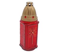 Memorial Graveside Candle In Glass Holder with Windproof Cap 72 Hour Burn Time 0966 (Candle With Holder 0966)