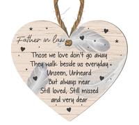 Memorial Heart Plaque - "Those We Love Don’t Go Away" for Dad, Daddy, Grandad, Step Dad, Father-in-Law - Thoughtful Remembrance Gift for Loss of Loved One (Small: 10 cm (H) × 9 cm (W))