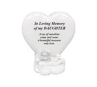 Memorial Heart Plaques Grave Cherub Ornaments - Personalised Grave Decoration Plaques, Cherub, Engraved with Remembrance Quotes in Loving Memory of your Special Ones (Daughter)
