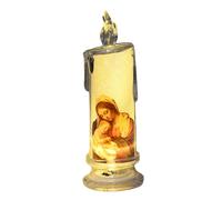 Memorial Jesus Candle - 18.3x6.3cm Solar LED Flameless Religious Candle, Electronic Devotional Prayer Light, Red Shell Cemetery Decoration | Solar Memorial Candles for Garden Gravesite Sacred Spaces