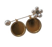 Memorial Jewelry Brooch with Photo Insert Floral Pearls Embellishment Strong Pin Closure Formal Event Gift Secure Closure Photo Jewelry