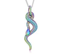memorial jewelry Cremation Jewelry Snake Urn Necklace for Ashes Stainless Steel Python Memorial Pendant Human Pet Ashes Holder Keepsake for Men Women
