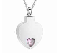 memorial jewelry Crystal Heart Cremation Urn Necklace Eternal Keepsake Pendant for Ashes Forever Remembering Loved Ones