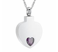 memorial jewelry Crystal Heart Cremation Urn Necklace Eternal Keepsake Pendant for Ashes Forever Remembering Loved Ones