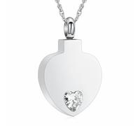 memorial jewelry Crystal Heart Cremation Urn Necklace Eternal Keepsake Pendant for Ashes Forever Remembering Loved Ones
