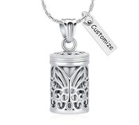 memorial jewelry Hollow Butterfly Cage Cremation Jewelry Cylinder Urn Necklace for Ashes - Memorial Locket Pendant for Honoring Loved Ones, Funeral Keepsake for Women & Men