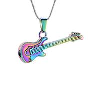 memorial jewelry Musical Instrument Cremation Necklace for Women&Men Guitar Urn Necklace for Ashes