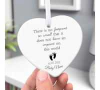 Memorial Keepsake for Baby Loss - Personalised Ceramic Remembrance Pendant with Child's Name Baby Loss Gift Ornament- Handcrafted Sympathy Gift for Bereaved Parents (Heart 2)