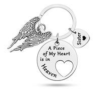Memorial Keychain Gift for Loss of Sister Memorial Jewelry Remembrance Bereavement Gift for Siblings Sister Keyring Sympathy Gift for Loss Loved 1 In Memory of Sister Grieving Bereavement Gift