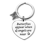 Memorial Keychain with Butterflies Keychain Sympathy Gift for Loss of Love 1 Gift Butterfly Memorial Gift Butterfly Lover Gift Remembrance Gift In Memory of Loved 1 Gift Butterfly Bereavement Gift
