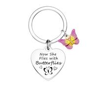 Memorial Keyring Sympathy Gifts for Loss of Loved One Memorial Gifts for Loss of Mother Daughter Bereavement Gift Remembrance Gifts Purple Butterfly Charm Keyring
