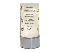 Memorial Light Tubes Ornament, Perfect for Garden and Graveside for Any Special Occasion in The Memory of Dad, Mum, Son, Daughter, Husband, Wife, Grandad, Nan, Brother, Sister. (20cm) (Brother)