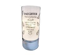 Memorial Light Tubes Ornament, Perfect for Garden and Graveside for any Special Occasion in The Memory of Dad, Mum, Son, Daughter, Husband, Wife, Grandad, Nan, Brother, Sister. (20cm) (Daughter)