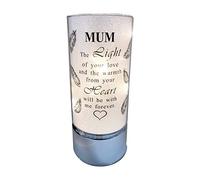 Memorial Light Tubes Ornament, Perfect for Garden and Graveside for Any Special Occasion in The Memory of Dad, Mum, Son, Daughter, Husband, Wife, Grandad, Nan, Brother, Sister. (20cm) (Mum)