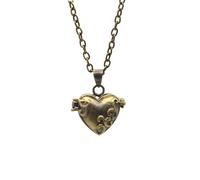 Memorial Necklace Openable Memory Locket Aged Brass Tone Engraved Pendant Jewellery for Everyday Remembrance Memory Necklace Remembrance Pendant Vintage Locket Jewelry Brass Tone Chain Wearable Quiet