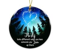 Memorial Ornament - “The Sky Looks Different When You Have Someone You Love Up There” - Remembrance Ornament for Loss of Loved One - Sympathy Gift Keepsake - Bereavement Christmas Ornament