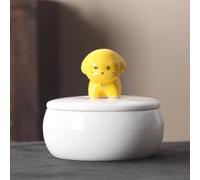 Memorial Pet Cremation Urns for Dogs, Mini Ceramics Pet Urns,Bird, Reptile, Rabbit, Hamster(Yellow)