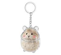 Memorial Pet Hair Keychain - Dog Hair Keepsake Container | Transparent Acrylic Storage Box | Cute Hamster Shaped Purse Pendant, Backpack Charm For Men Women & Animal Lovers, Car Rearview & Mirror
