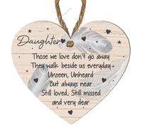 Memorial Plaque for Daughter - "Those We Love Don’t Go Away" - Sympathy, Bereavement Gift, Thoughtful Condolence for Loss of a Daughter, Memorial Decoration (Large: 23 cm (H) × 20 cm (W))