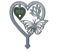 Memorial Plaque Heart Shaped Butterfly Ornament, Weatherproof Inserted Garden Stakes Yard Sign,Your Wing Were Ready, But Our Heart Were Not for Mom, Dad, Best Friend, Husband, Memorial Gift (Mum)
