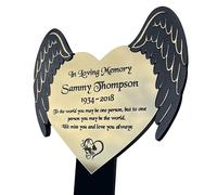 Memorial Plaque, Rememberance Plaques, Angel Wings, Pets, Dog, Cat, Grave Garden Marker Spike Graveside