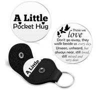 Memorial Pocket Hug Token Sympathy Gifts for Loss of Mother Father Grief Think of You Condolence Gifts for Women Remembrance Gift Pocket Hug Token for Women Men Inspirational Gift with Keychain