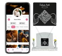 Memorial QR Plaque & Digital Tribute Page - Personalized Headstone Grave Marker, Online Obituary & Celebration of Life Keepsake, Sympathy Gift or Bereavement Gift to Share Photos, Stories & Memories