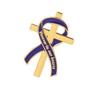 Memorial Ribbon Lapel Pin Brooch Gold Tone Alloy Badge with Detail for Mourning Ceremony Guests Wear Use Religious Lapel Badge Remembrance Service Pin Memorial Guest Sympathy Ceremony Alloy