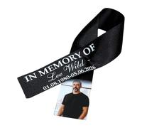 Memorial Ribbon, Personalised with Photo and Name, in Loving Memory Funeral Keepsake