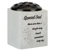 Memorial Rose Bowl Graveside Flower Vase with Diamanté and 3D Flowers (Special Dad 0271)