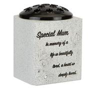 Memorial Rose Bowl Graveside Flower Vase with Diamanté and 3D Flowers (Special Mum 0301)