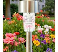 Memorial Solar Light for Garden, Angel in Heaven Grandma Remembrance Stake Light with Stainless Steel Design