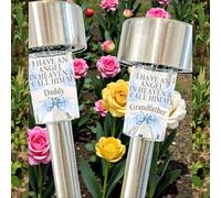 Memorial Solar Light, Personalised Grave Garden Remembrance Stake, I Have an Angel in Heaven Design, Daddy Grandfather Custom Name Send Message for Name