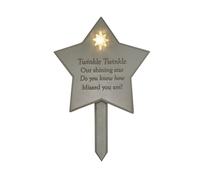 Memorial Solar Light Up Star Plaque - Twinkle Twinkle