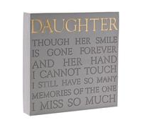 Memorial Square Plaque Daughter Remembrance Graveside Resin Ornament