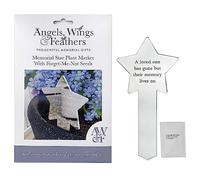 Memorial Star Garden Plant Marker & Forget Me Not Seeds | Indoor/Outdoor Use | Acrylic Star Design - A Loved One Has Gone But Their Memory Lives On | Includes 1000 Seeds - 21cm x 10cm