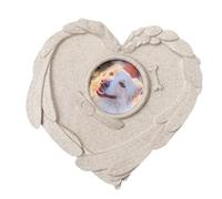 Memorial Stone for Missing Dog - Garden Stone, Heart with Photo Frame for Garden - Affectionate Memorial in Memory of Your Friend