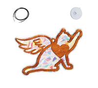 Memorial Sun Catcher for Deceased Pets | Mourning Rainbow Artwork - Stained Glass Panel Picture | For Home Living Room Balcony Patio Outdoor