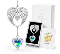 Memorial Suncatcher Gift for Loss of Mom, Crystal Angel Wings Sun Catcher