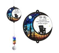Memorial Suncatcher Sympathy Gift with Wooden Frame Acrylic Moon Disk & Crystal Pendant Bereavement Gift for Loss of Loved One Grief Gift Window Hanging Ornament,glass wall art, sympathy gifts