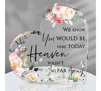 Memorial Table Sign for Wedding, We Know You Would Be Here Today If Heaven Wasn't So Far Away in Loving Memory Sign, Sympathy Gift Wedding Remembrance Decor for Loss of Mother Father(Vivid Style)