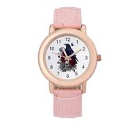Memorial to The Dead Women's Easy Read Watches Flexible Three Hand Round Case Quartz Watch for Small Wrists