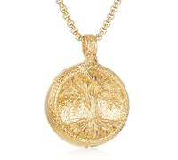 Memorial Urn Necklace For Men Nordic Viking Ouroboros Tree Of Life Cremation Necklace For Human Ashes Stainless Steel, Stainless Steel, No Gemstone