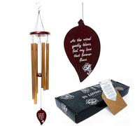 Memorial Wind Chimes 32" Sympathy Gifts for Loss of Loved One Mom Dad Husband with Envelope & Card Windchimes Outdoors Condolence Funeral Grief Bereavement Gift Sorry for Your Loss Hummingbird